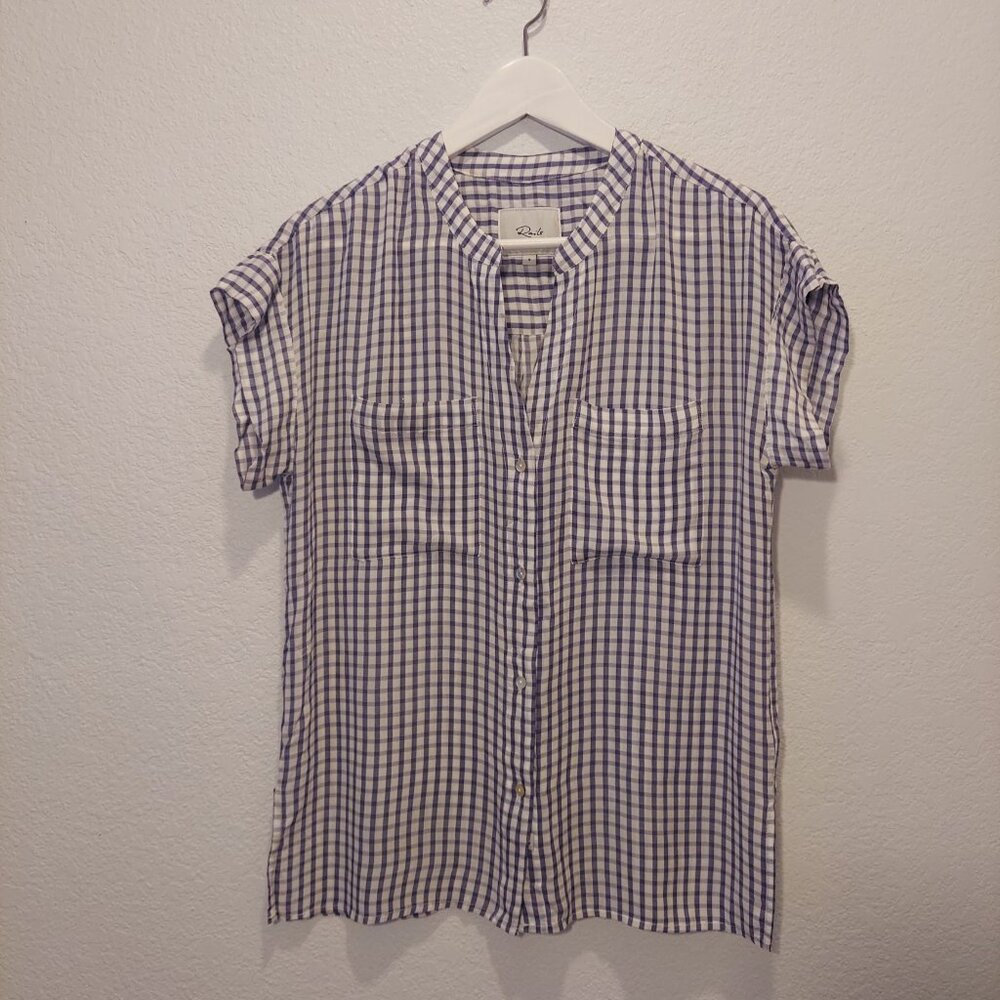 RAILS Blue & White Gingham Check Short Sleeve Button Down - Picture 2 of 10